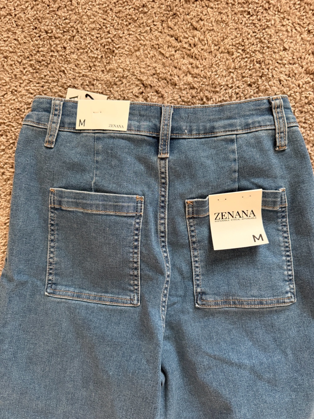NWT Zenana High Waist Wide Leg Straight Denim Pants size medium stretch - Picture 13 of 13